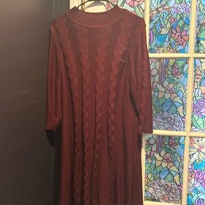 Burgundy sweater dress